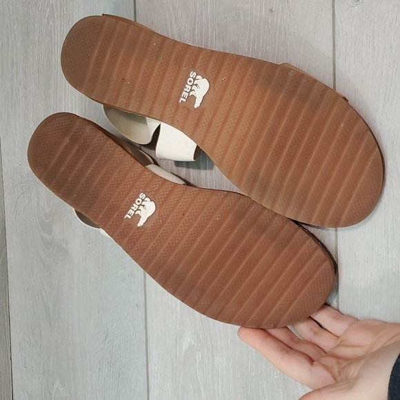 Sorel Comfort Ankle Leather Ella Crisscross Strap Sandals Flats shoes sz 8.5 - Picture 13 of 14